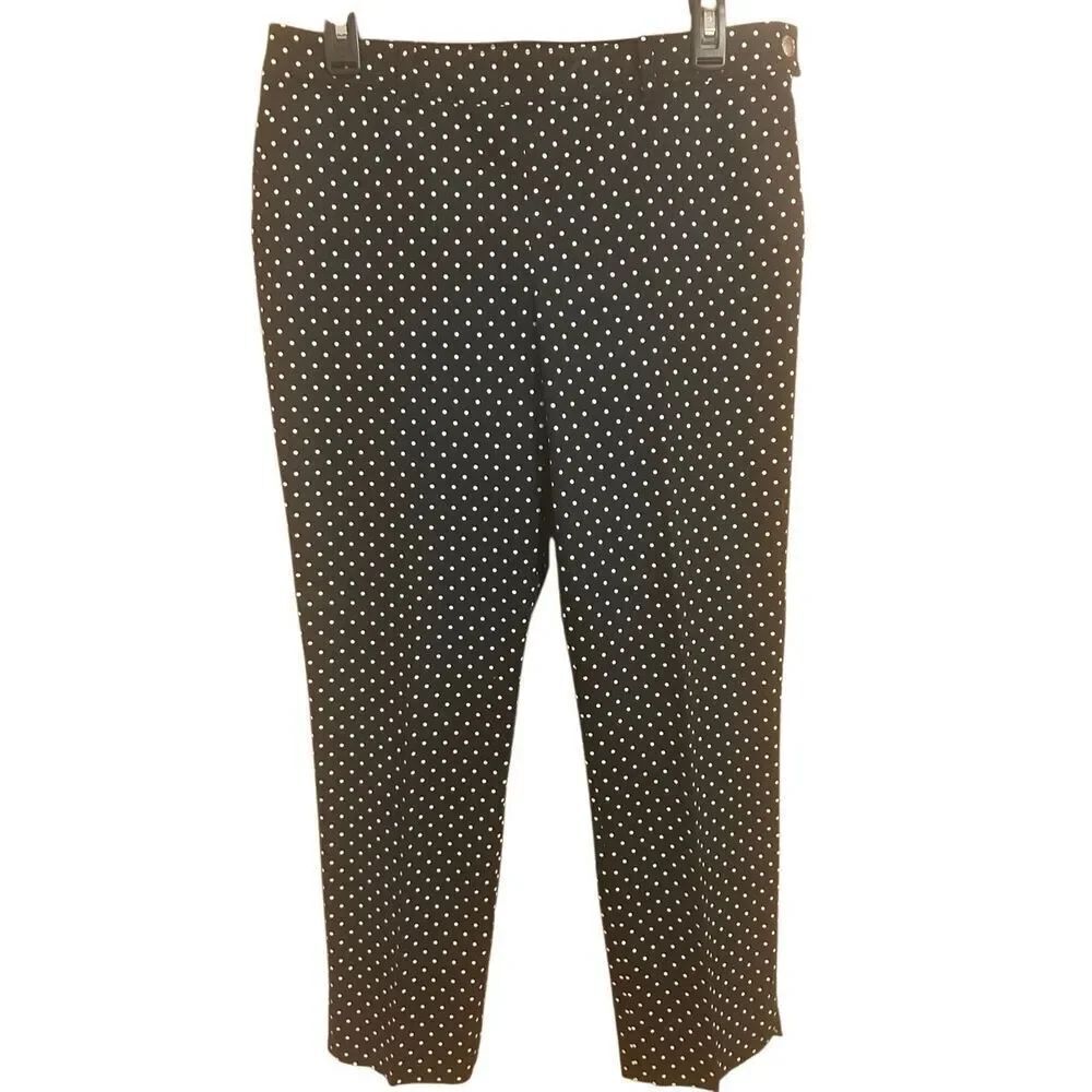 Lauren Ralph Lauren Petite Women’s Size 8P Black White Polka Dot Pants EUC
